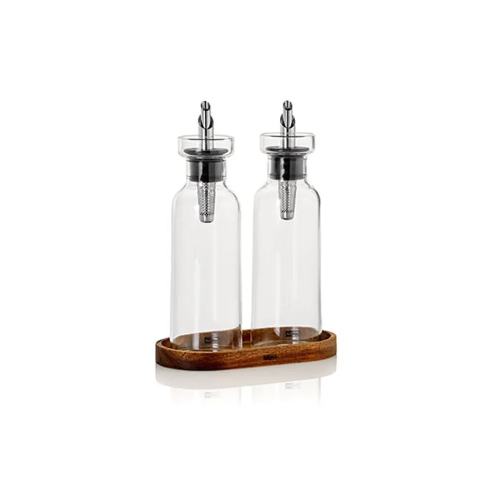 Ad Hoc Aromapour Olie-azijnfles 30cl Set2 Incl. Houder D5,8 - 16x8,2xh21,3cm