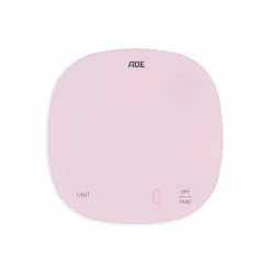 ADE Digitale Keukenweegschaal Pastel Pink 18x18cm - Tot 10kg - Incl. 2x Aaa