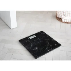 ADE Digitale Personenweegschaal Aurora Marble Black 30x30cm  Incl. 1x Cr2032