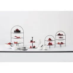 Asa à table ligne noire etagere 3-laags 36,5 cm zwart