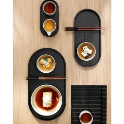 Asa Dienblad ovaal 44x22,5cm H2,4cm wilgenhout zwart