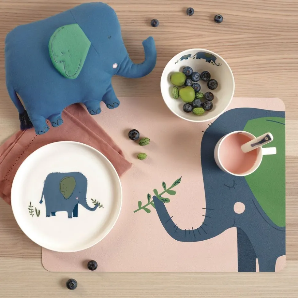 Asa Kids Placemat lederlook 46x33cm Emma Elephant