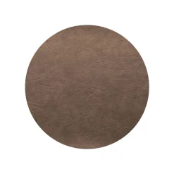 Asa Placemat Vegan Leather rond 38cm Nougat