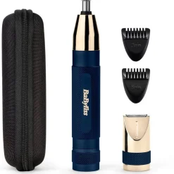 Babyliss Super-X Metal Series neus-, oor- en wenkbrauwtrimmer (goud/blauw)