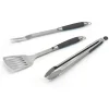 Barbecook Black Pepper set van spatel, vork en tang rvs zwart 43cm