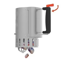 Barbecook houtskoolstarter met safe-drop uit rvs Ø 16.5cm H 27.5cm