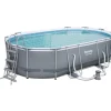 Bestway Power Steel - Opzetzwembad inclusief filterpomp en accessoires - 488x305x107 cm - Ovaal