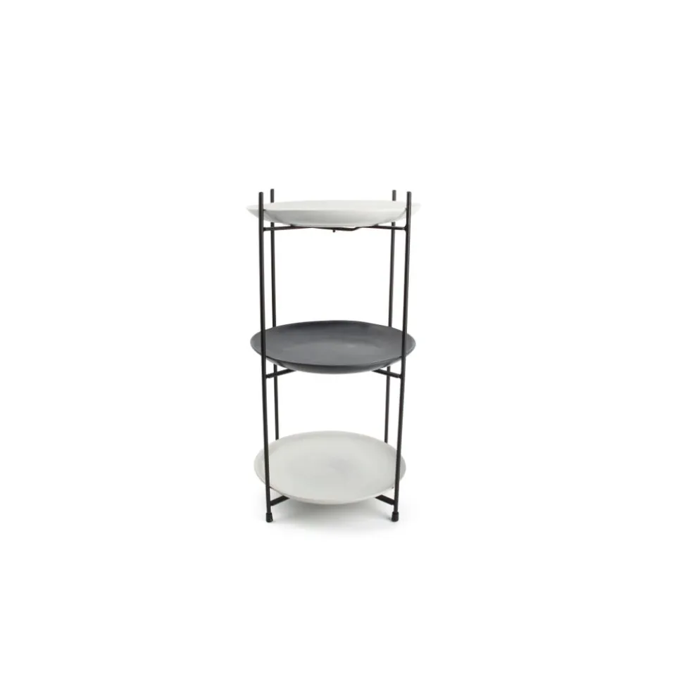 BonBistro Truss Etagère 23x23xH42,5cm voor 3 borden zwart
