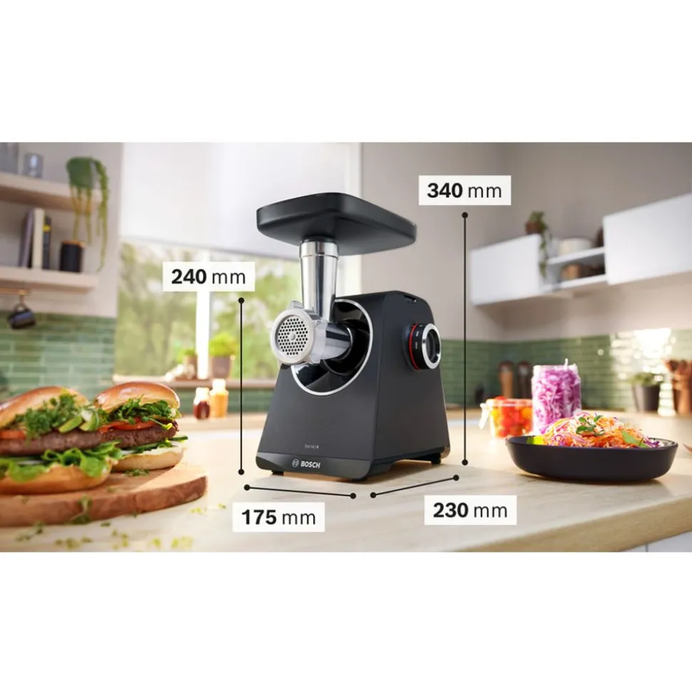 Bosch MFWS440B Serie 4 Vleesmolen MultiPower Series 4 1900 W Zwart