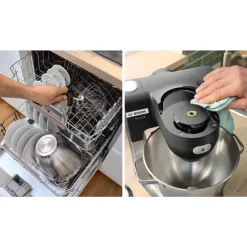 Bosch MUMS6ZS34 1600 W Zwart, Geborstelde inox