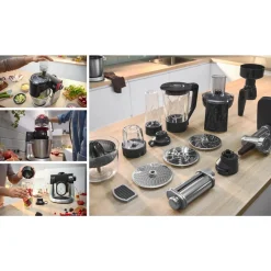 Bosch MUMS6ZS34 1600 W Zwart, Geborstelde inox