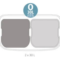 Brabantia Bo Pedaalemmer 2x30L Matt Black