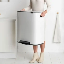 Brabantia Bo pedaalemmer 60 liter met kunststof binnenemmer White