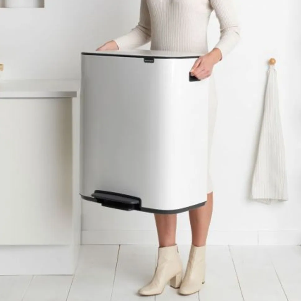 Brabantia Bo pedaalemmer 60 liter met kunststof binnenemmer White