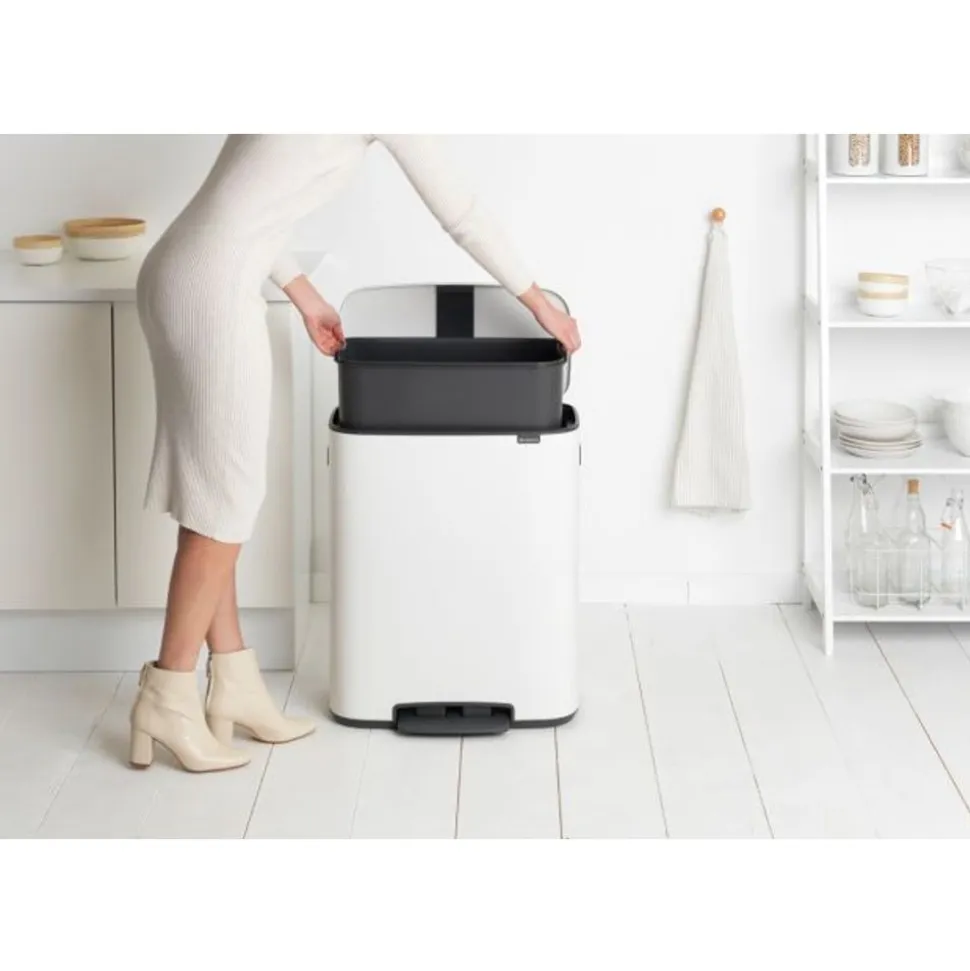 Brabantia Bo pedaalemmer 60 liter met kunststof binnenemmer White