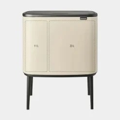 Brabantia Bo Touch Bin afvalemmer 11 + 23 liter met 2 kunststof binnenemmers Soft Beige