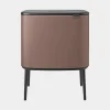Brabantia Bo Touch Bin afvalemmer 11 + 23 liter met 2 kunststof binnenemmers Satin Taupe