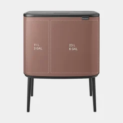 Brabantia Bo Touch Bin afvalemmer 11 + 23 liter met 2 kunststof binnenemmers Satin Taupe