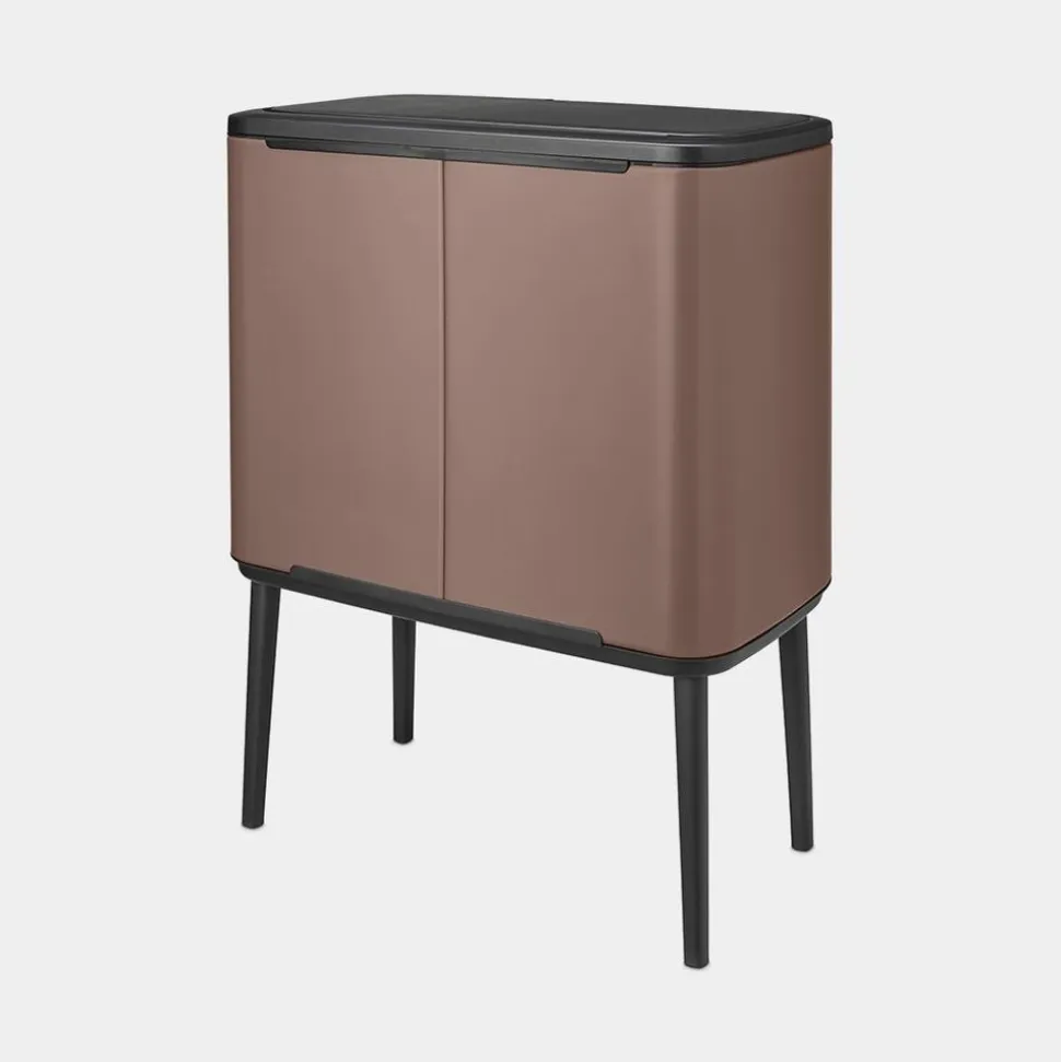 Brabantia Bo Touch Bin afvalemmer 11 + 23 liter met 2 kunststof binnenemmers Satin Taupe