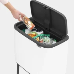 Brabantia Bo Touch Bin afvalemmer 36 liter met kunststof binnenemmer White