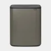 Brabantia Bo Touch Bin afvalemmer 2 x 30 liter met 2 kunststof binnenemmers Platinum