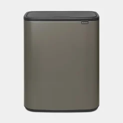 Brabantia Bo Touch Bin afvalemmer 2 x 30 liter met 2 kunststof binnenemmers Platinum