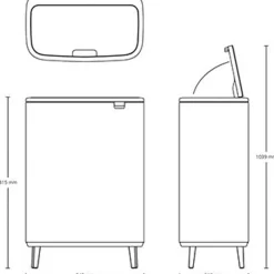 Brabantia Bo Touch Bin Hi 2 x 30L  Wit