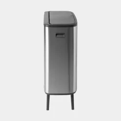 Brabantia Bo Touch Bin Hi afvalemmer 2 x 30 liter met 2 kunststof binnenemmers Matt Steel Fingerprint Proof