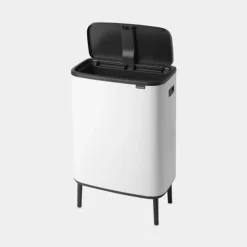 Brabantia Bo Touch Bin Hi afvalemmer 60 liter met kunststof binnenemmer White