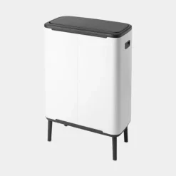 Brabantia Bo Touch Bin Hi afvalemmer 60 liter met kunststof binnenemmer White