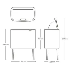 Brabantia Bo Touch Bin 11+23L Platinum