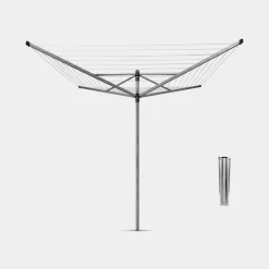 Brabantia Lift-O-Matic Droogmolen 50m met grondanker, Ø 45 mm Metallic Grey