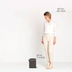 Brabantia NewIcon pedaalemmer 5 liter met kunststof binnenemmer Satin Taupe