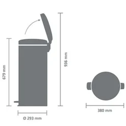 Brabantia NewIcon Pedaalemmer 30L Champagne