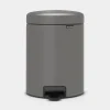 Brabantia NewIcon Pedaalemmer 5L Mineral Concrete Grey