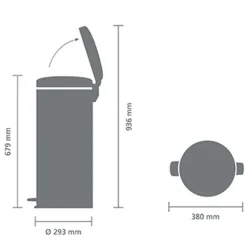 Brabantia NewIcon pedaalemmer 30 liter met kunststof binnenemmer Soft Beige