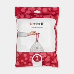 Brabantia PerfectFit afvalzakken met trekbandsluiting, dispenser pack Code Y, 20L, 40 stuks / pcs