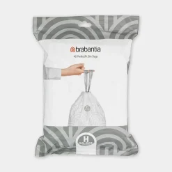 Brabantia PerfectFit afvalzakken met trekbandsluiting, dispenser pack Code H, 50-60L, 40 stuks / pcs
