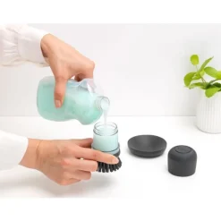 Brabantia Sink Side afwasborstel met zeepreservoir Dark Grey