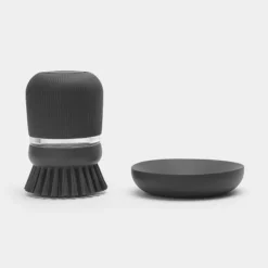Brabantia Sink Side afwasborstel met zeepreservoir Dark Grey