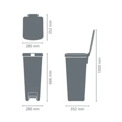 Brabantia StepUp pedaalemmer 40 liter Light Grey