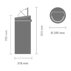 Brabantia Touch Bin afvalemmer 30 liter met kunststof binnenemmer Touch Bin afvalemmer 30 liter met kunststof binnenemmer