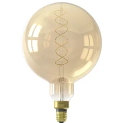 Calex LED VOLGLAS FLEX FILAMENT MEGAGLOBE 220-240V 3W E27 250LM G200 GOLD 2200K DIMBAAR (2101003100)