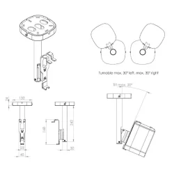 Cavus Plafondbeugel voor Sonos One ONE / SL Wit