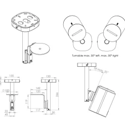 Cavus Plafondsteun voor Sonos ERA 100 zwart