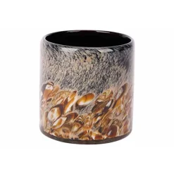 Cosy @ Home Bloempot Zwart 10x10xh10cm Rond Glas