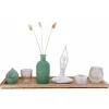 Cosy @ Home Giftset Set7 On Plate Groen - Wit  50x12 ,5xh20cm Glas Colorbox