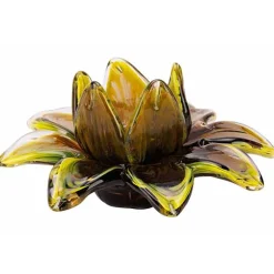 Cosy @ Home Theelichthouder Bloem Groen 14x14xh7cm G Las