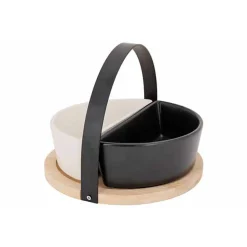 Cosy & Trendy Aperoset Bamboe Serveerplank + 2 Schalen 9,5x18,5x6cm