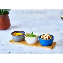 Cosy & Trendy Aperoset 4pcs - Serveerplank 31x10cm + 3x Bowl D9,5x5,5cm